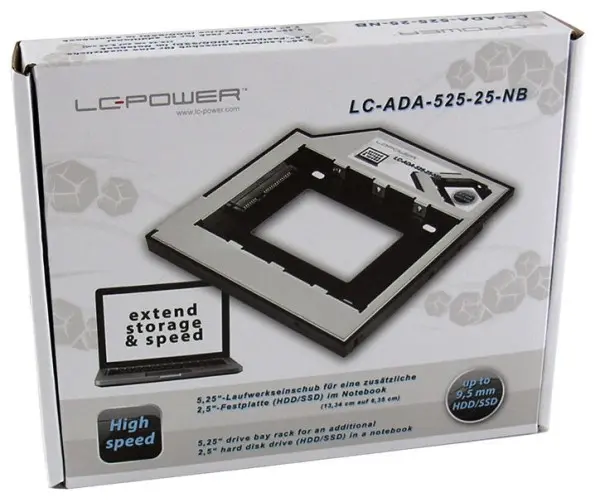 LC Power Adapter  LC-ADA-525-25-NB Notebook adapter za SSD/HDD 9.5mm