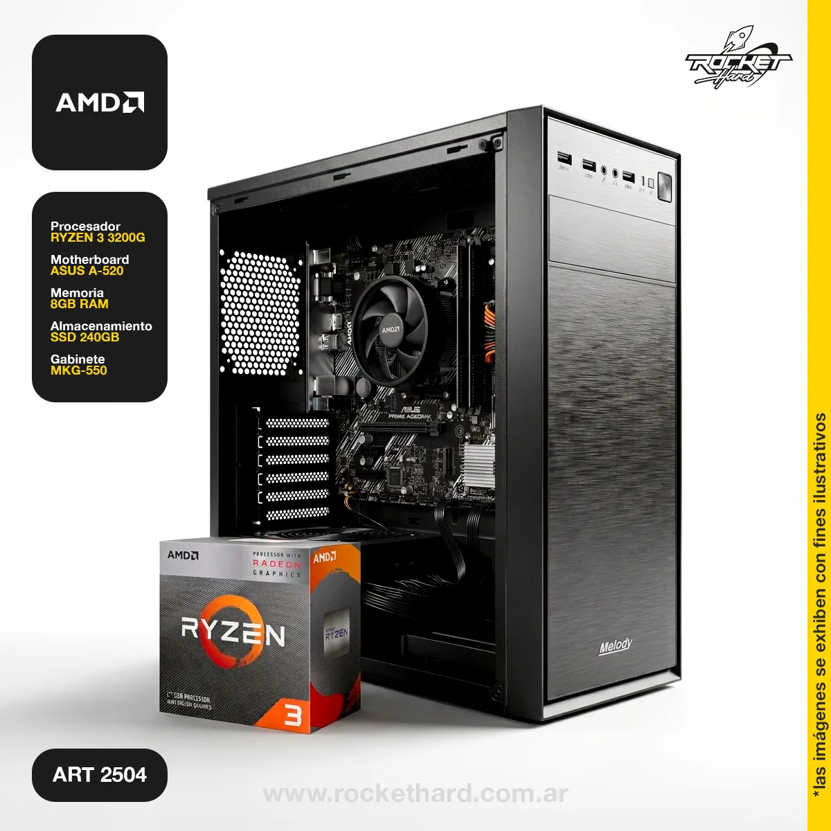 PC Ryzen 3 3200G/8GB/240GB no/TM
